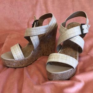 Cork wedge heels